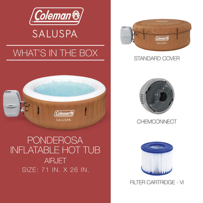 Coleman SaluSpa Ponderosa Hot Tub w/ 2 Bestway SaluSpa Seat & 2 Headrest Pillows