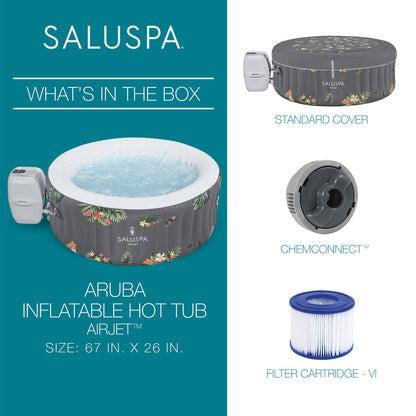 Bestway SaluSpa Sun Shade Canopy with Aruba SaluSpa Inflatable Outdoor Hot Tub