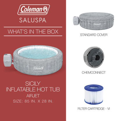 Coleman Sicily AirJet Inflatable Hot Tub with 2 Bestway SaluSpa Non-Slip Seat