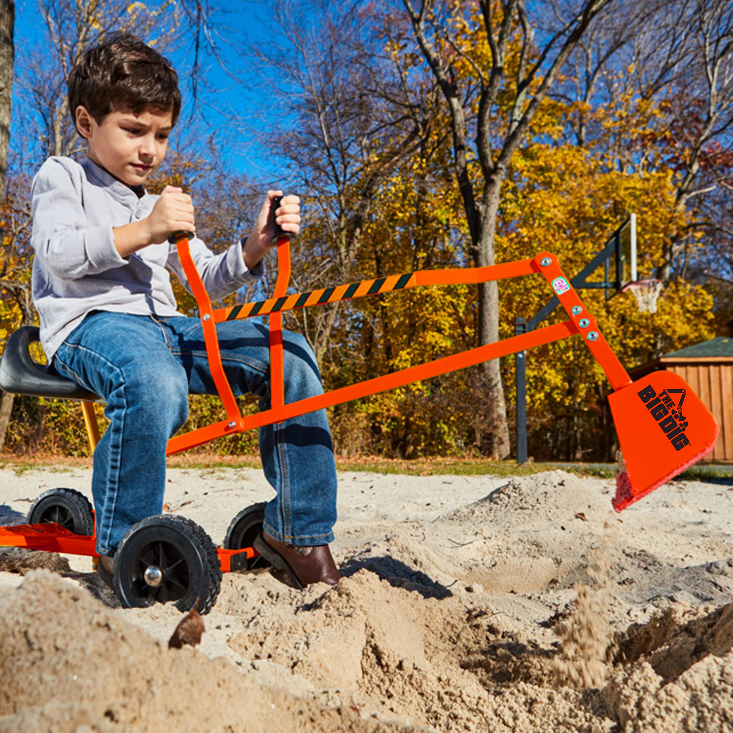 Big Dig and Roll Special Edition Sandbox Digger w/ 360 Degree Rotation, Orange
