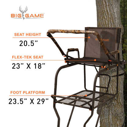 Big Game Hunter HD 1.5 Deer Hunting 18.5 Foot 1 Person Ladder Tree Stand, 2 Pack