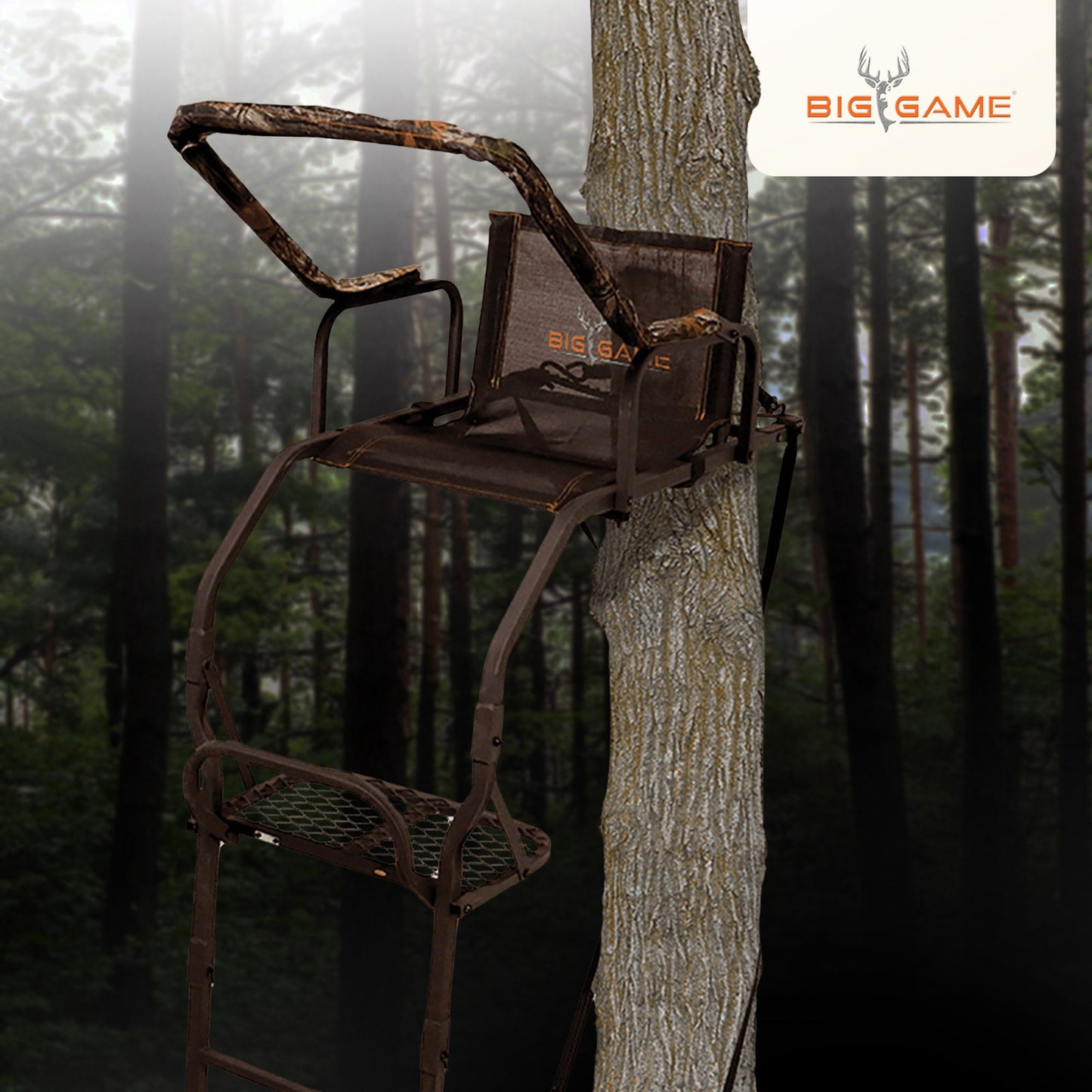 Big Game Warrior DXT 17 Foot 1 Person Deer Hunting Ladder Climbing Tree Stand