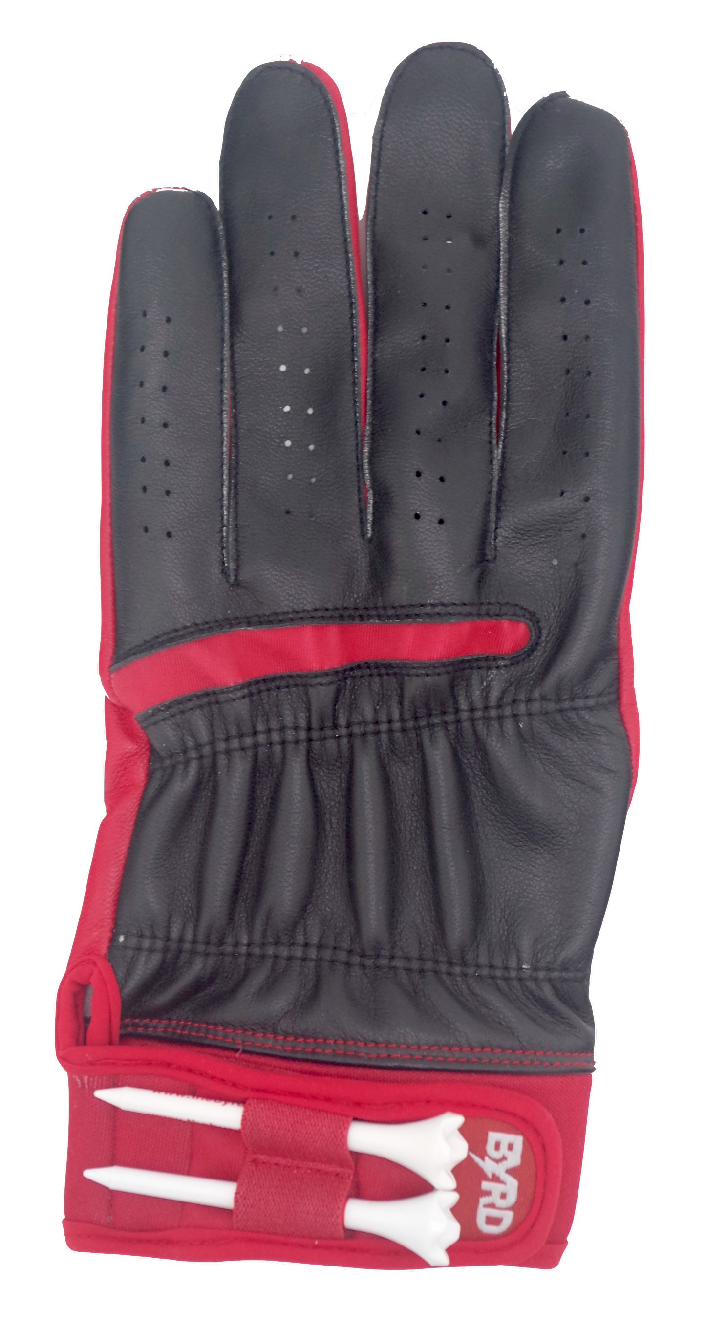 THE BYRD GOLF GLOVE - BLACK / RED