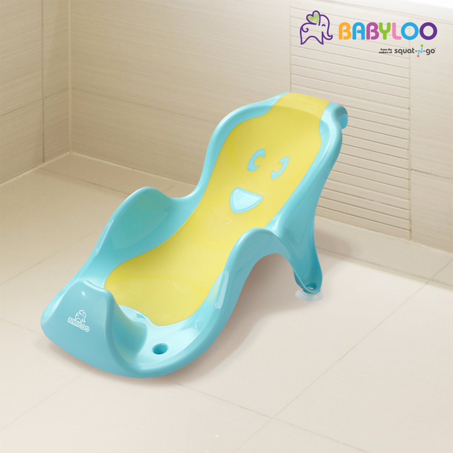 Babyloo Smilee Infant Bathtub Cradle for Standard and Babyloo Bathing Tubs, Blue