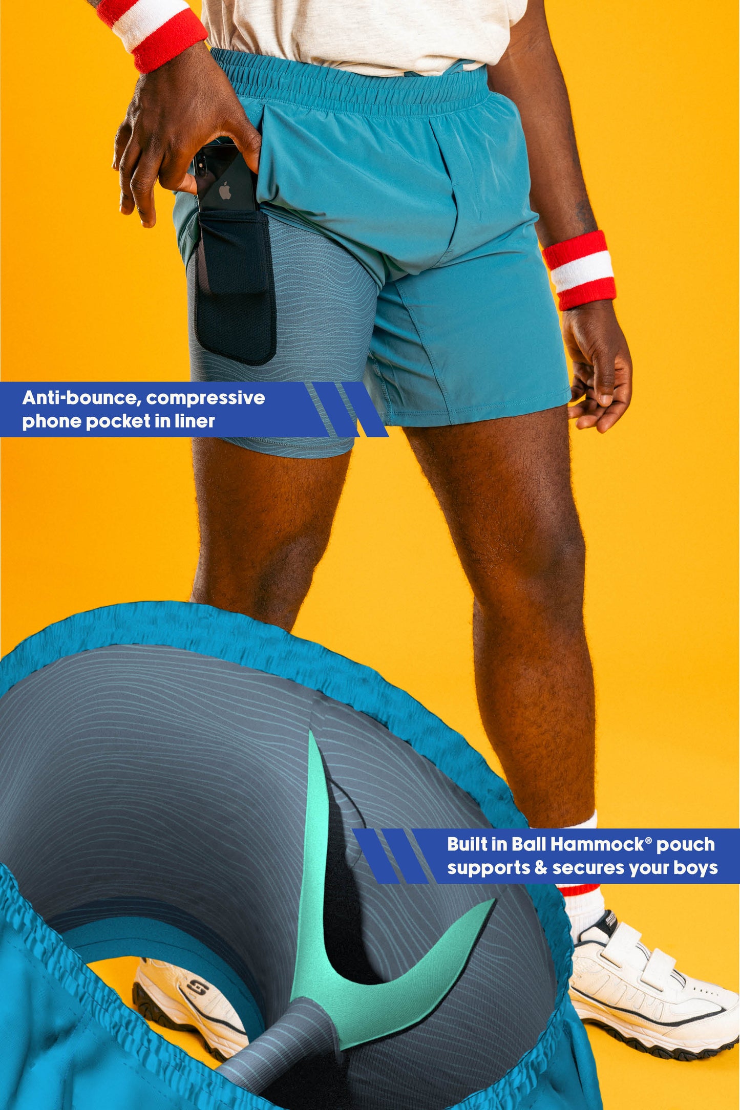 The Pick-up Game | Tonal Blue Ball Hammock® 7 Inch Athletic Shorts