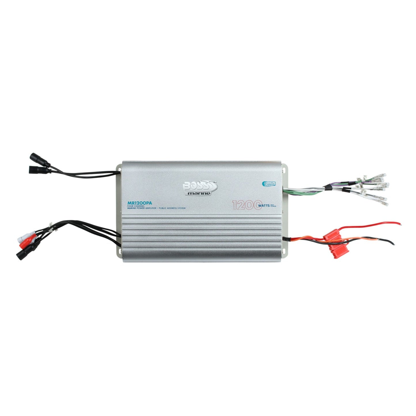 BOSS Audio MR1200PA Class A/B 1200 Watt 4 Channel Marine Amplifier and PA System