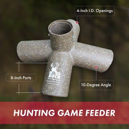 Boss Buck BB-1.8 Hunting Game Deer Food Feeder with 4 8-Inch Feed Ports (2 Pack)