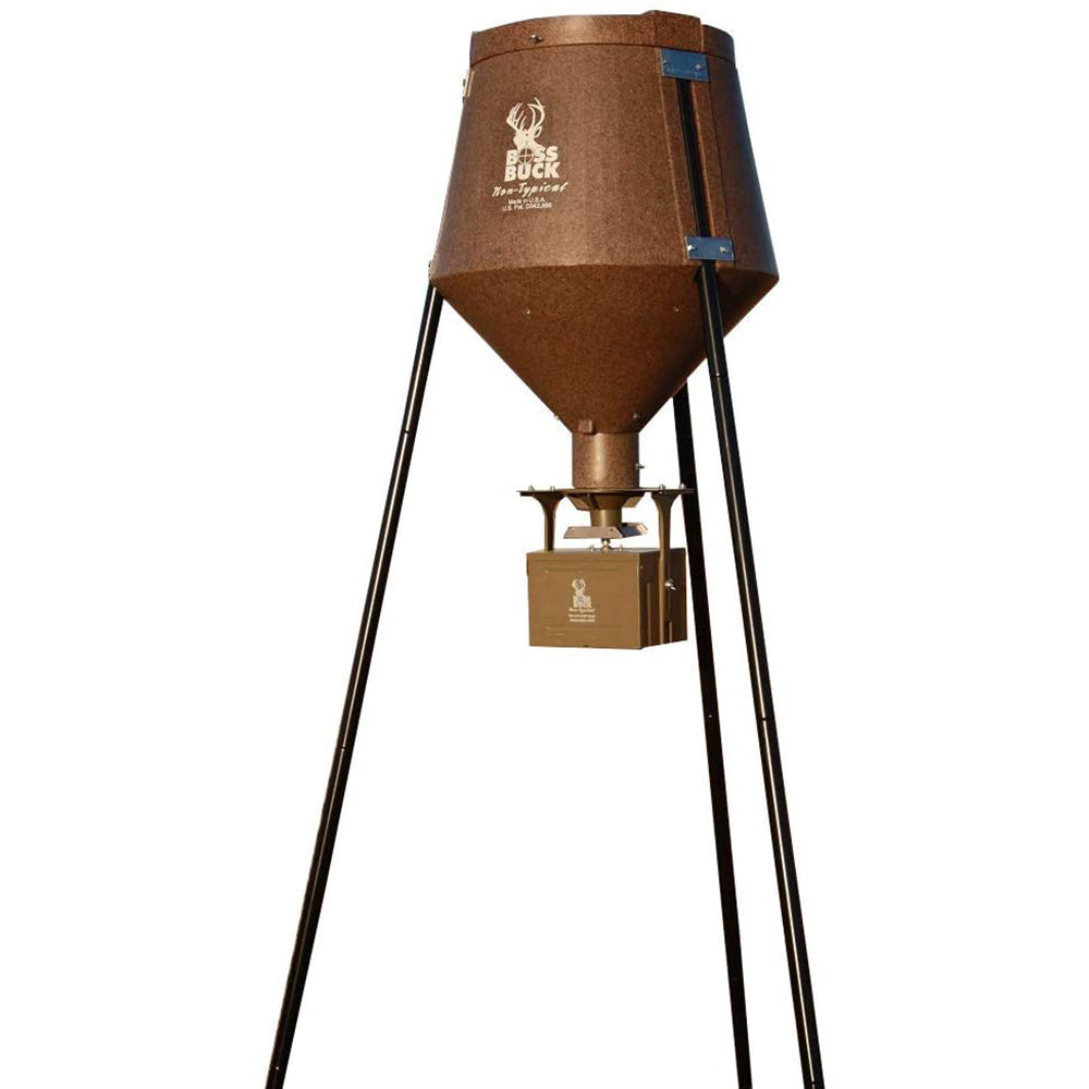 Boss Buck Hunting 200 Series Large Automatic Wildlife Deer Feeder 200lb Capacity