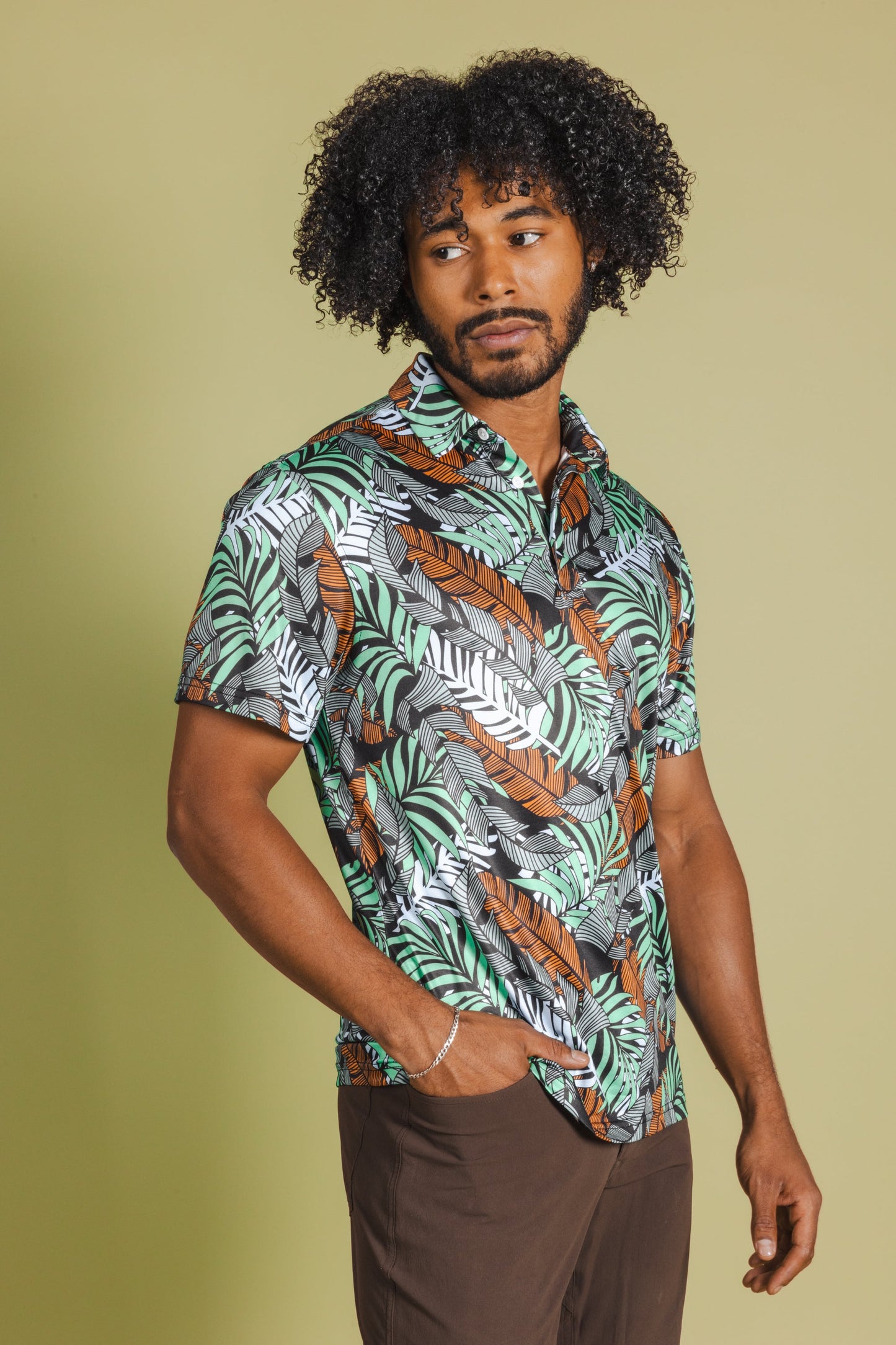 The Botanist | Tropical Leaves Men’s Polo