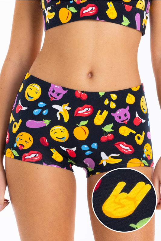 The Flirt | Emoji Modal Boyshort Underwear