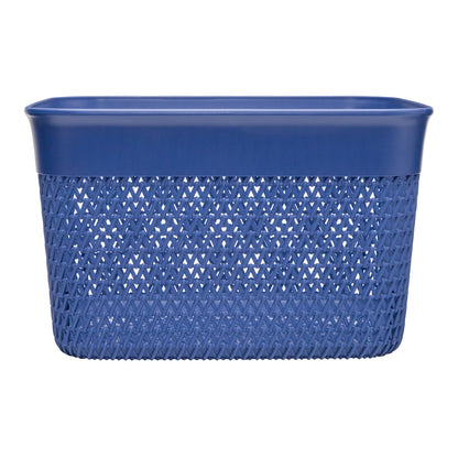 Life Story Lightweight Heavy Duty Storage Woven Trendy Basket 16 Quarts, Blue