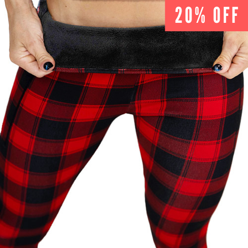 Fleece Lined Leggings | Buffalo Plaid