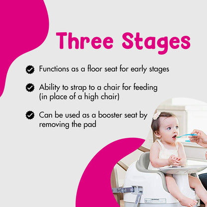 Bumbo Baby Toddler Adjustable 3-in-1 Booster Seat/High Chair, Taupe (2 Pack)