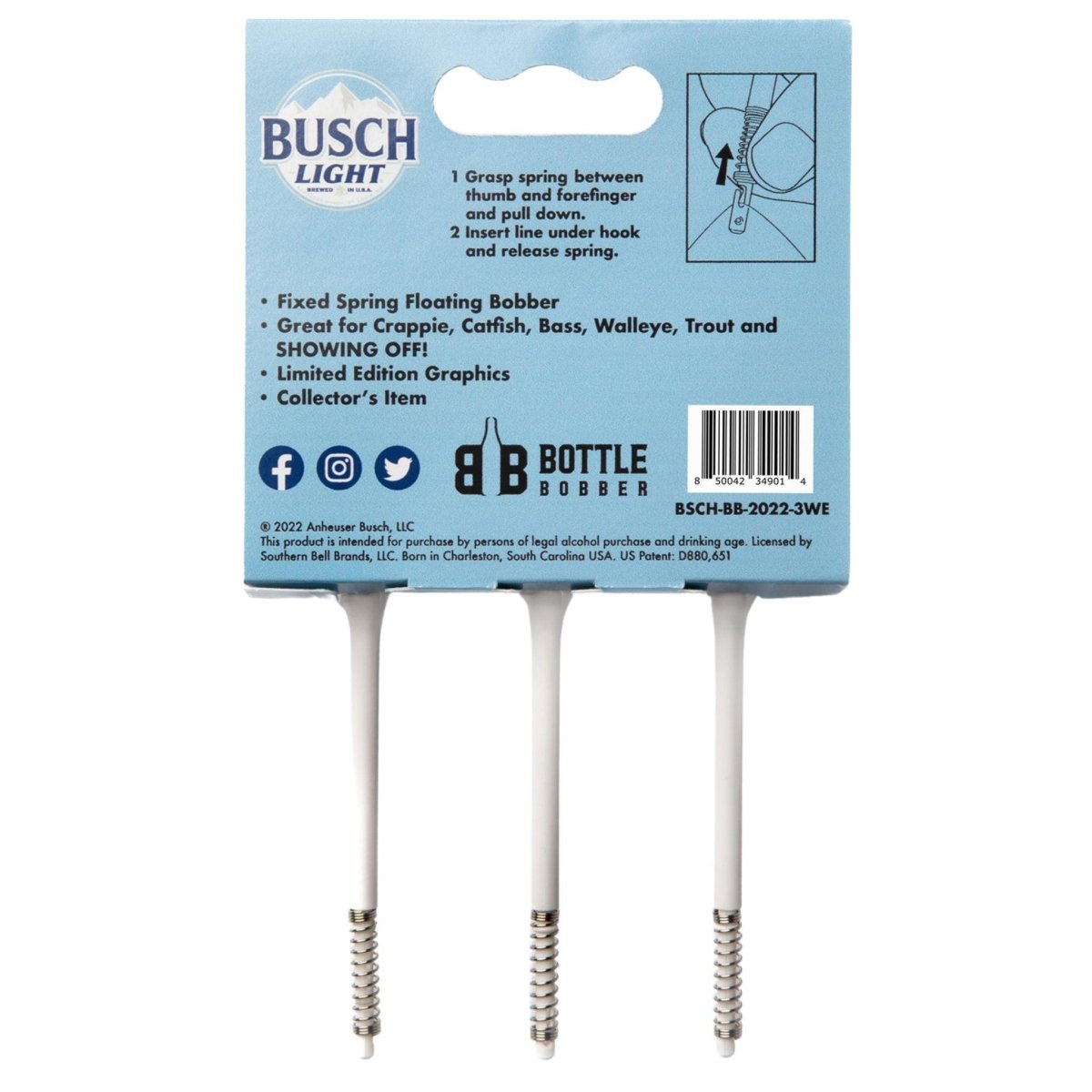 3 Pack Busch Light Fishing Bobbers Limited Edition