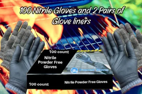 Nitrile or Latex Gloves with Knit Glove Liner