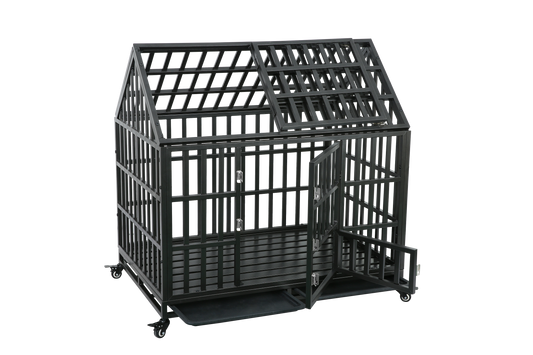 Heavy Duty Dog Cage pet Crate with Roof