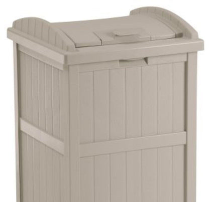 Suncast Trash Hideaway 33 Gallon Resin Outdoor Garbage Container, Taupe (6 Pack)