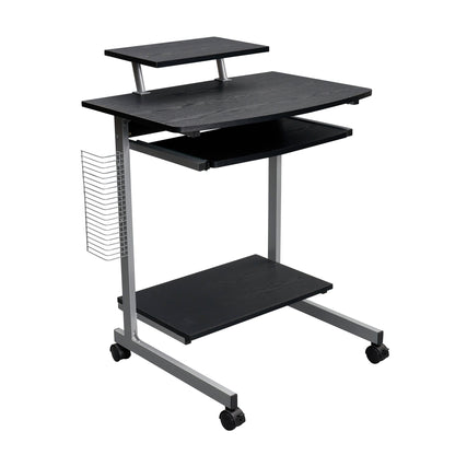 Compact Computer Cart With Storage, Espresso