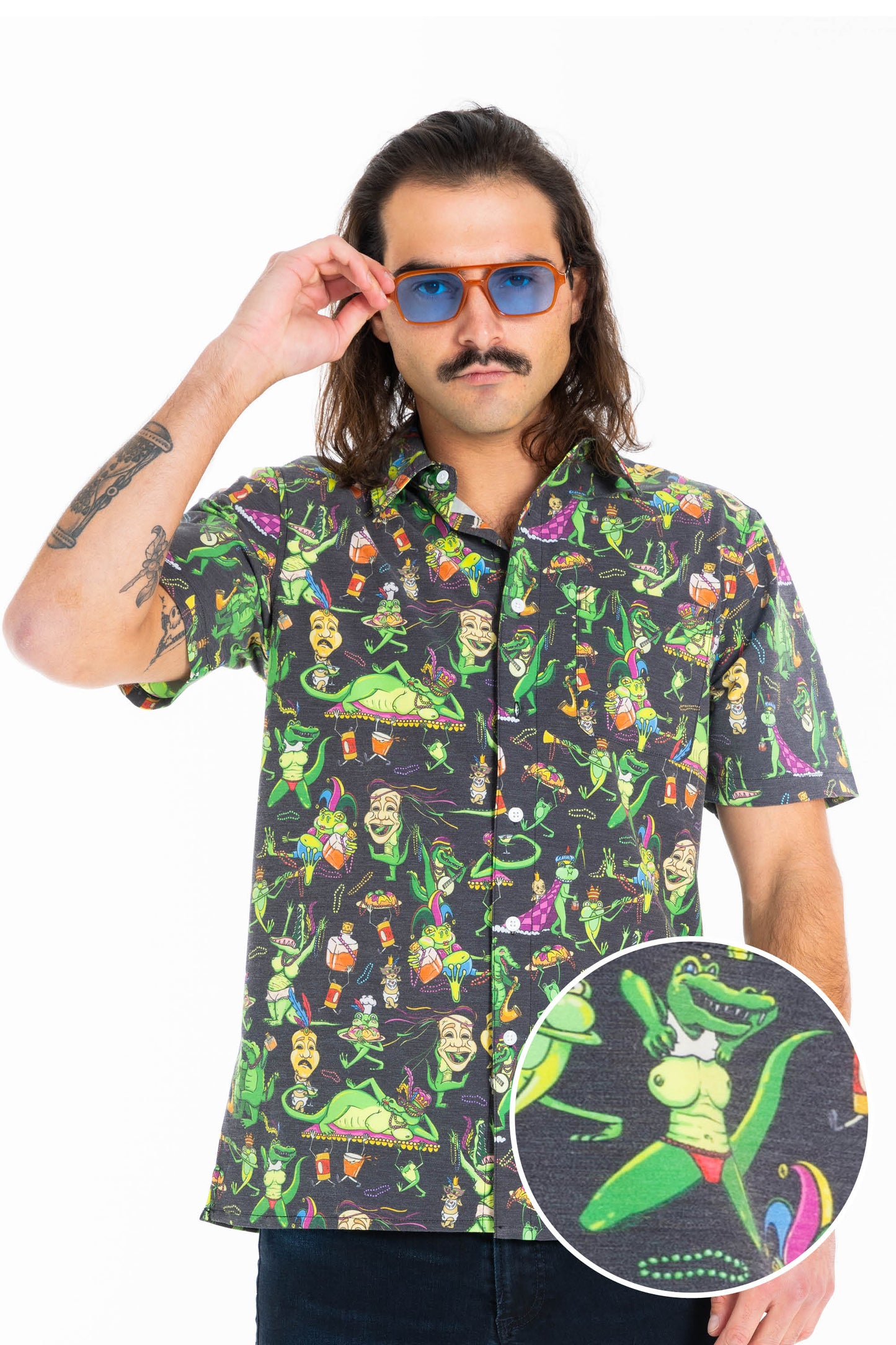 The Bead Hound | Wild Mardi Gras Hawaiian Shirt