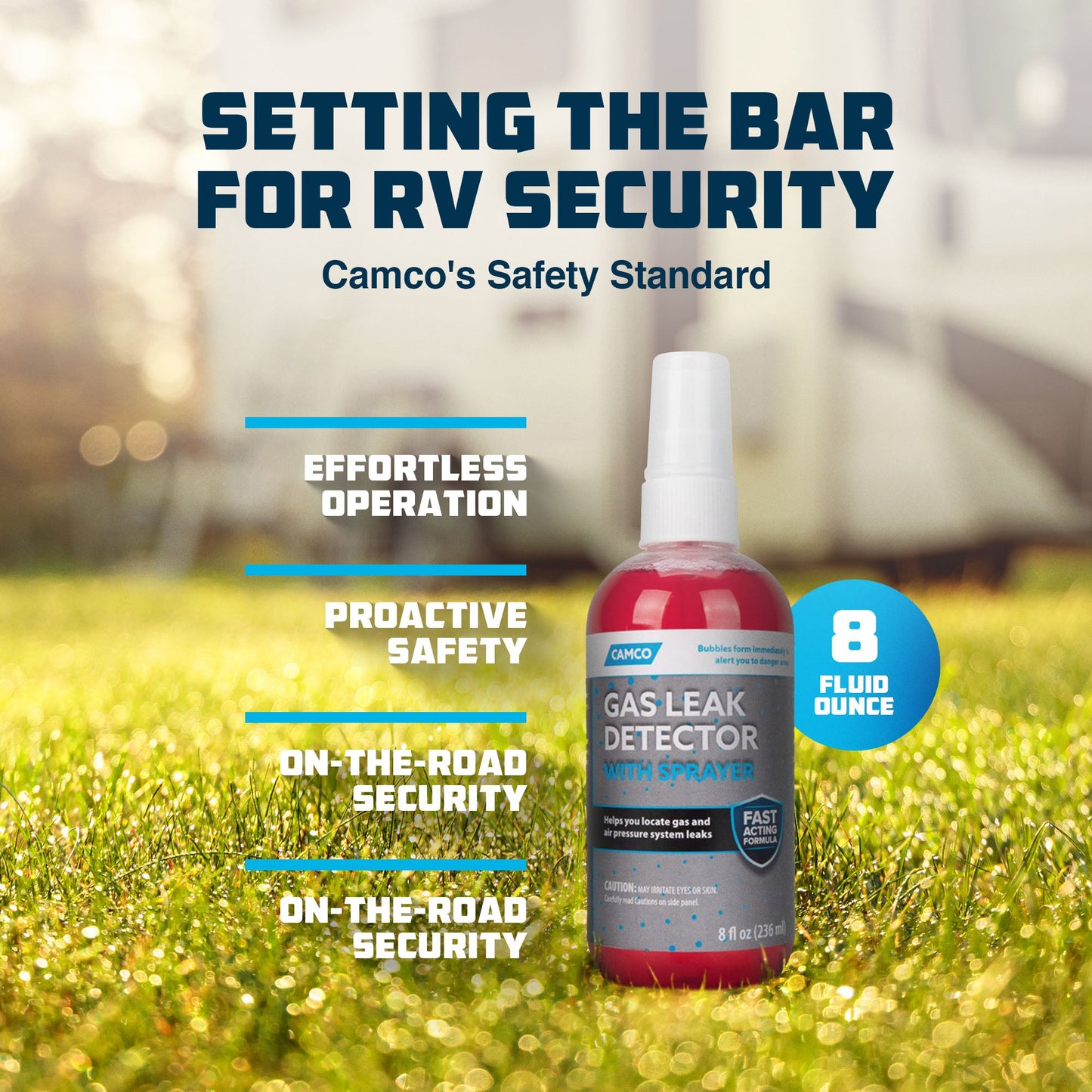 Camco RV Gas Leak Detector with Sprayer for Propane Gas Lines, 8 Ounce Bottle