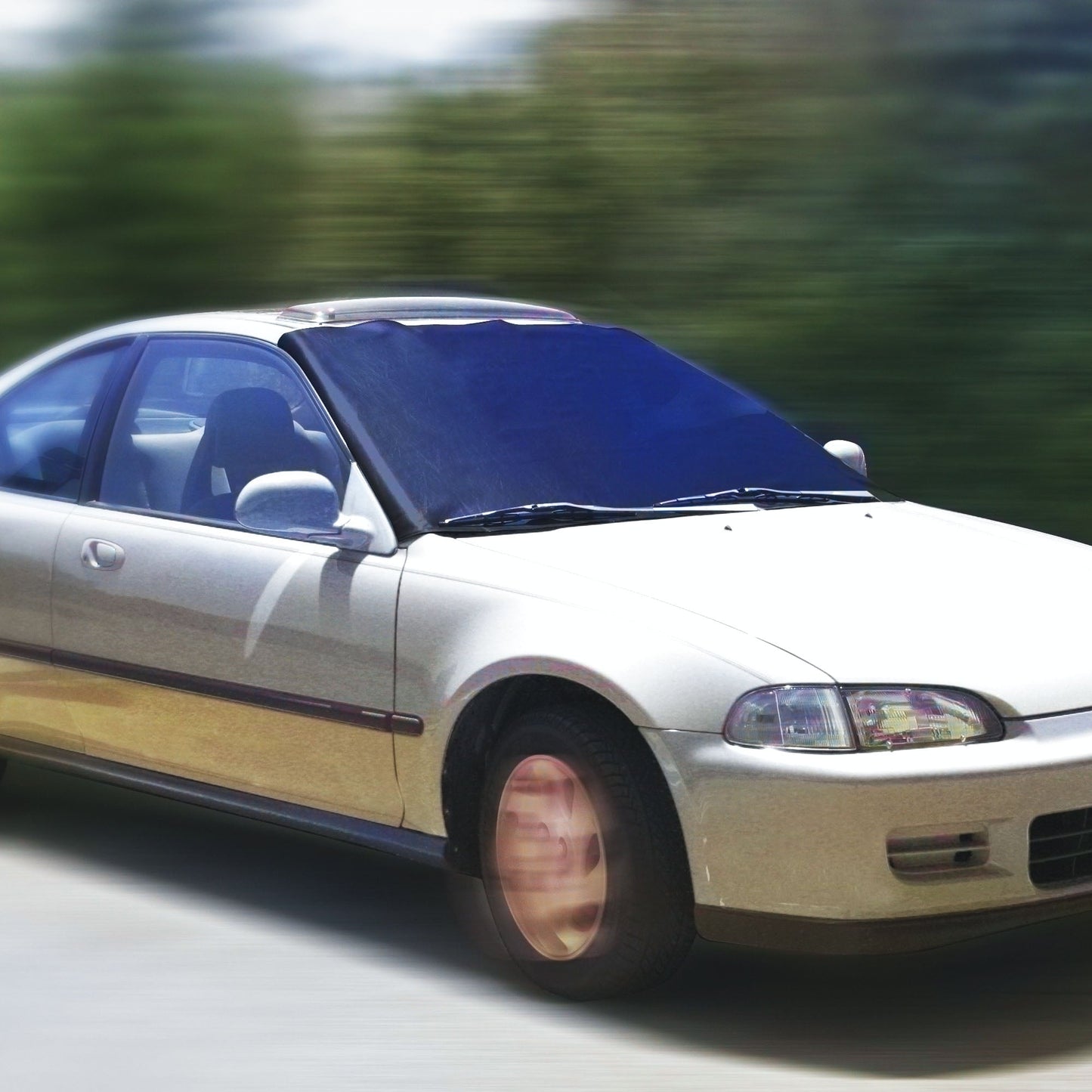 Camco Durable Compact Universal On the Go RV Tow Car Windshield Protector, Black