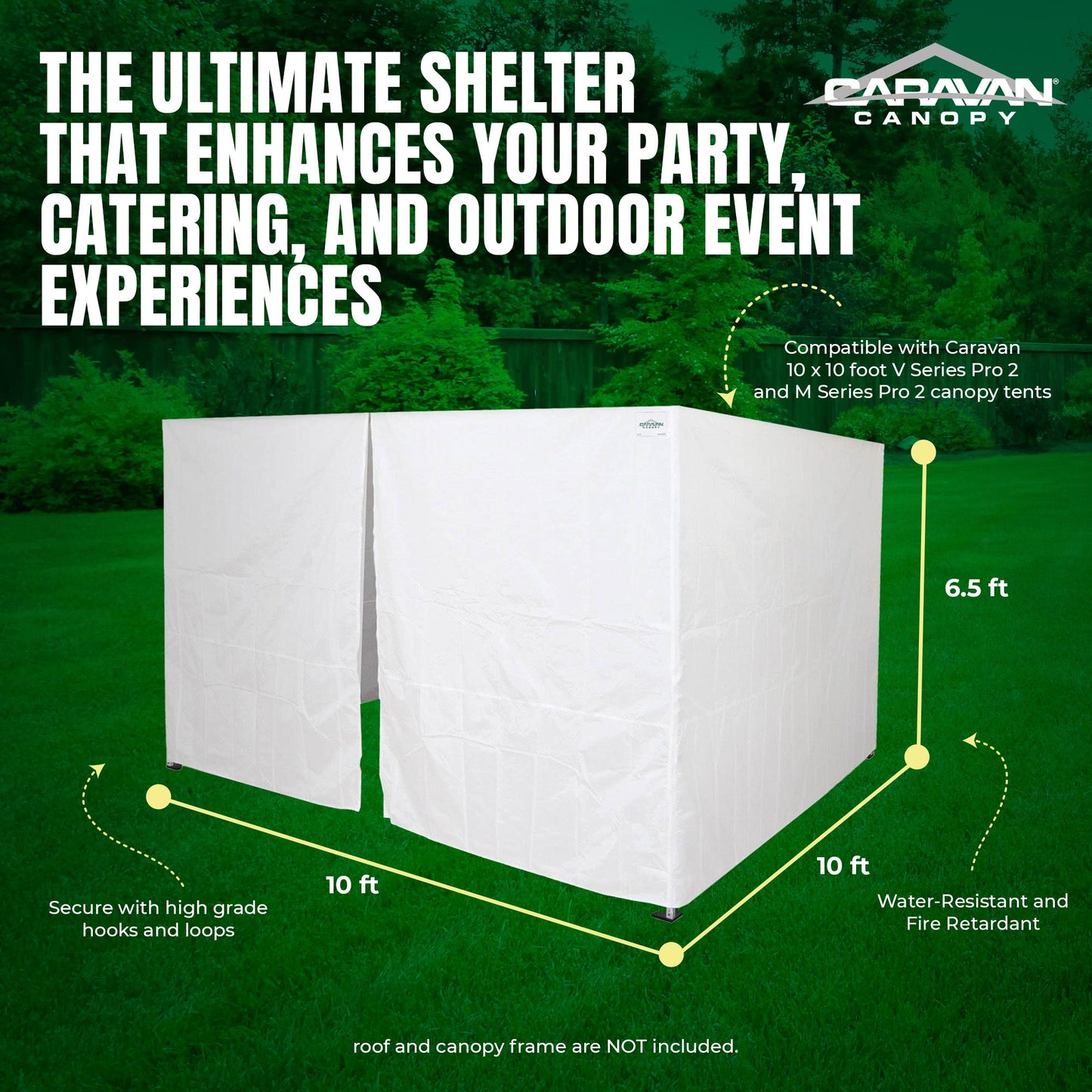 Caravan Canopy CVAN11007912014 4 Sidewall Kit Only, for Outdoor Tent, White