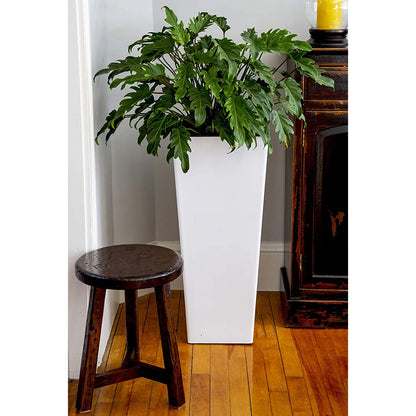 HC Companies 12 Inch Cascade Indoor or Outdoor Durable Square Planter, Black