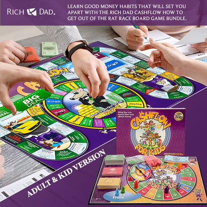 Rich Dad CASHFLOW How To Get Out Of The Rat Race Board Game, Adult & Kid Version