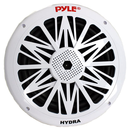Pyle 8 Inch Poly Carbon 300 Watt 2-Way Waterproof Boat Speakers, 2 Pack, White