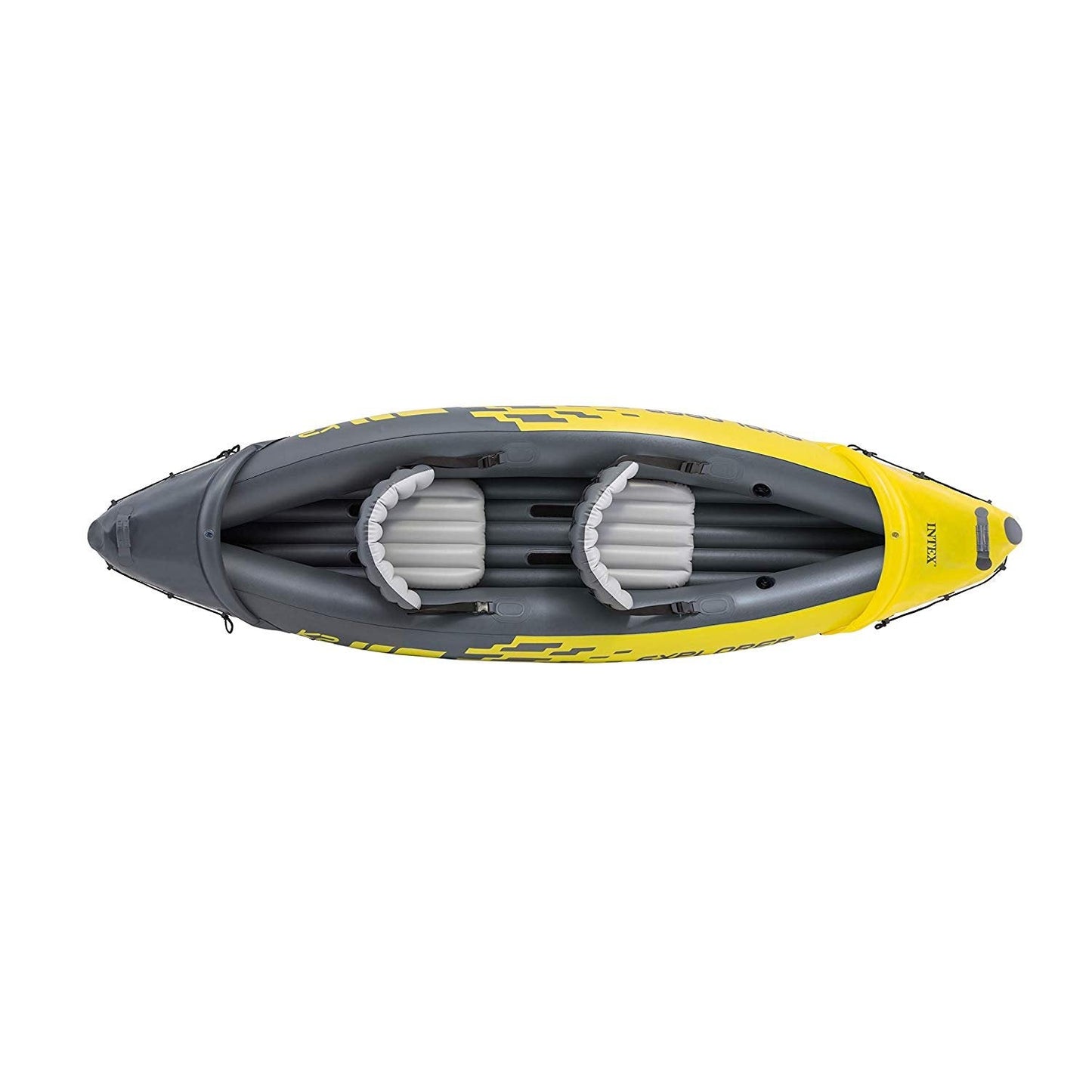 Intex Explorer K2 2 Person Inflatable Kayak Set and Air Pump, Yellow (3 Pack)