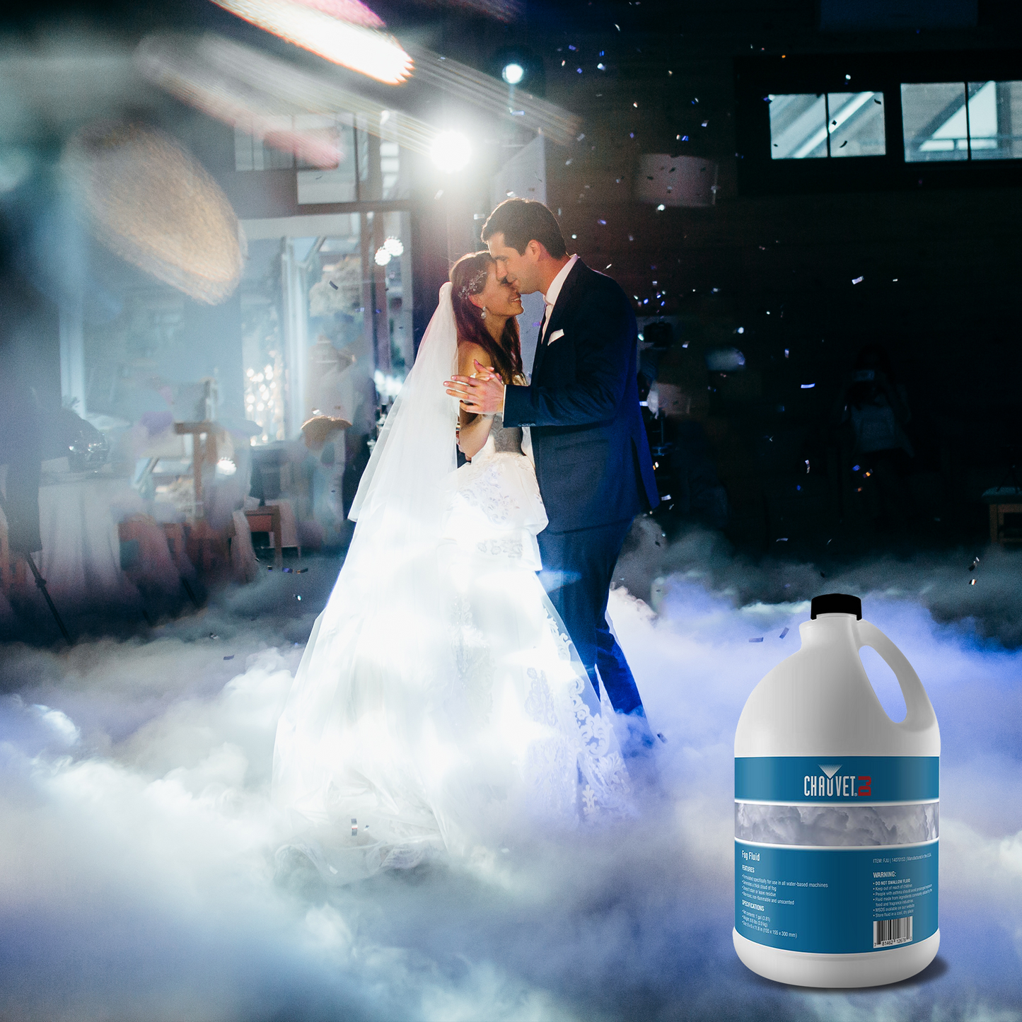 Chauvet DJ 1 Gallon of Water Based Unscented Fog Machine Juice, (4 Pack)