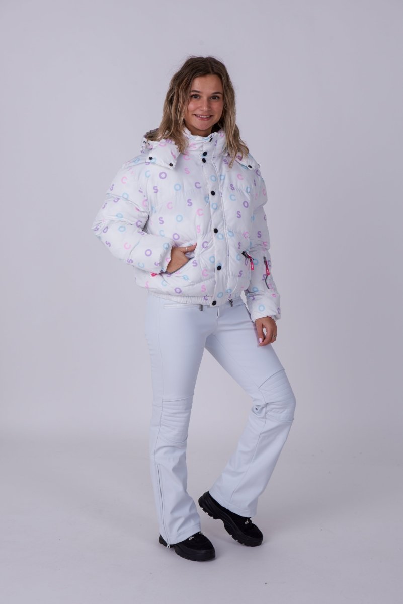 Chic Puffer Jacket - White OOSC Print