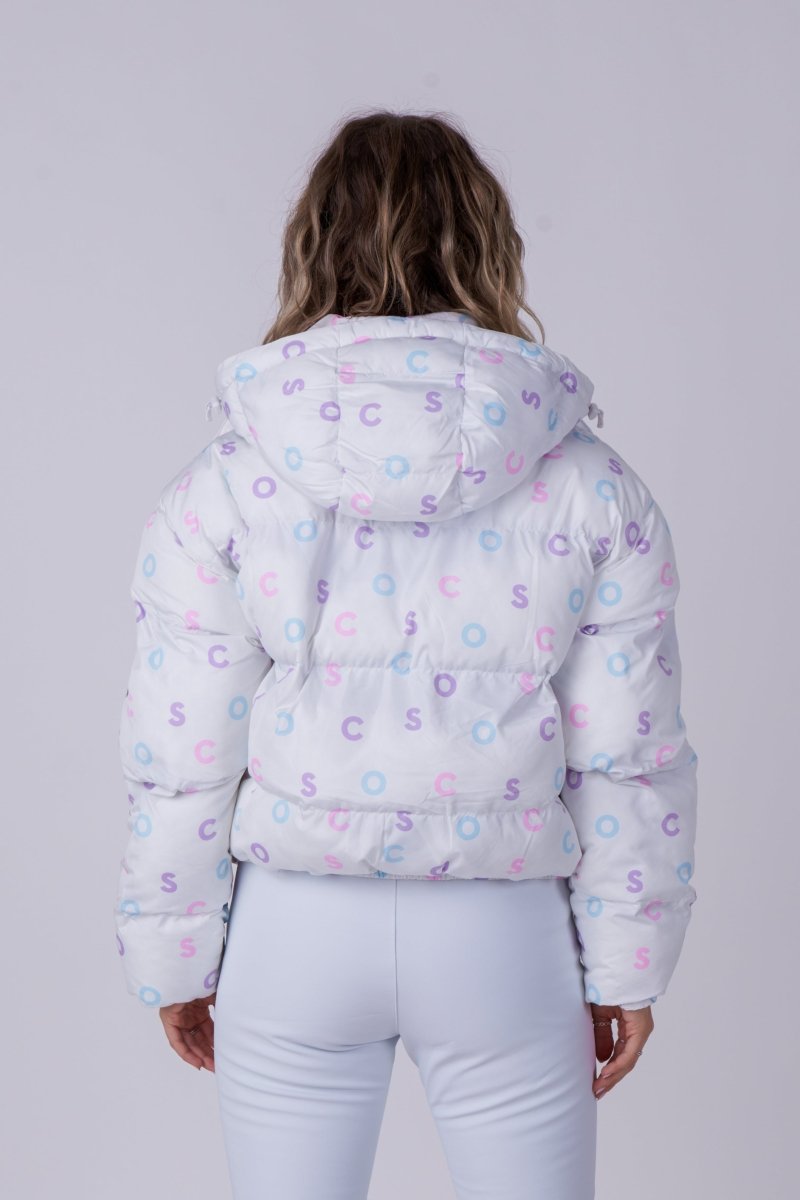 Chic Puffer Jacket - White OOSC Print