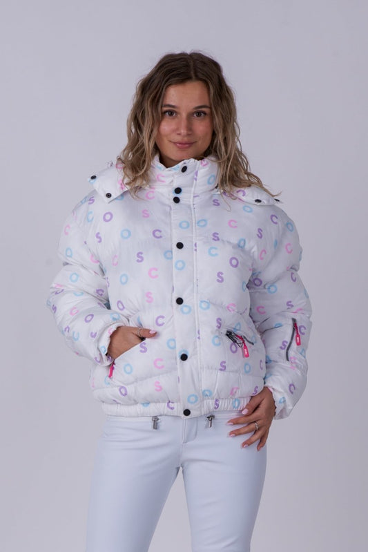 Chic Puffer Jacket - White OOSC Print