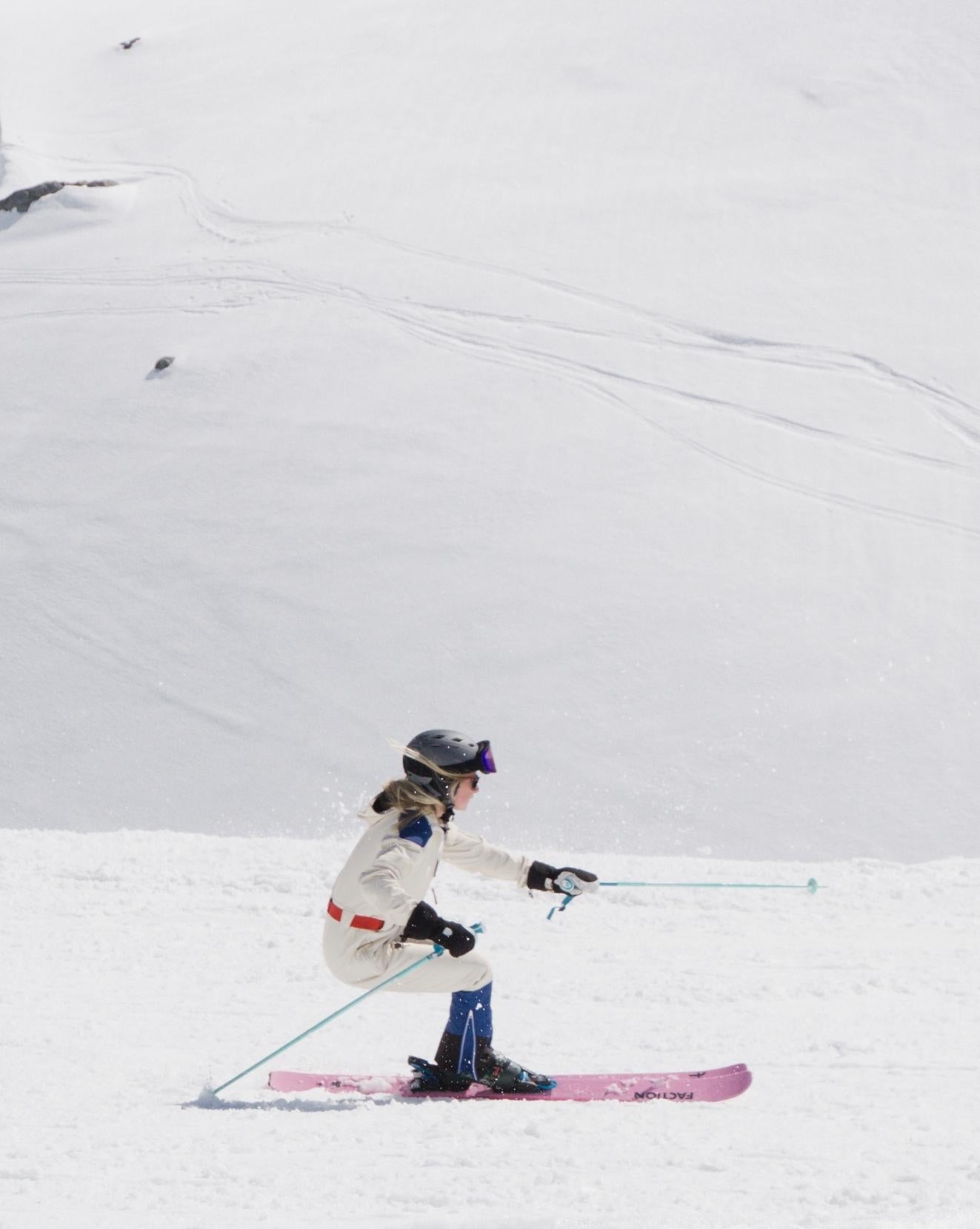 Chic Ski Suit - Cream & Blue