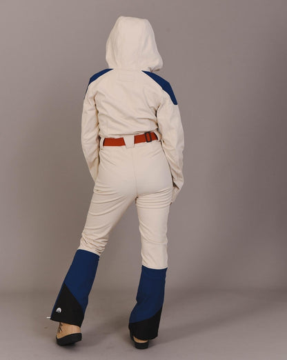 Chic Ski Suit - Cream & Blue