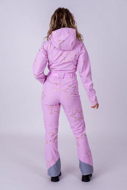 Chic Ski Suit - Pink with Gold Stars