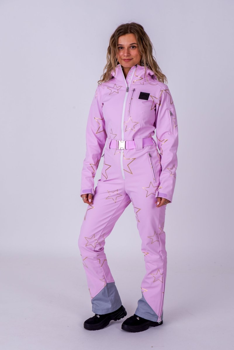 Chic Ski Suit - Pink with Gold Stars