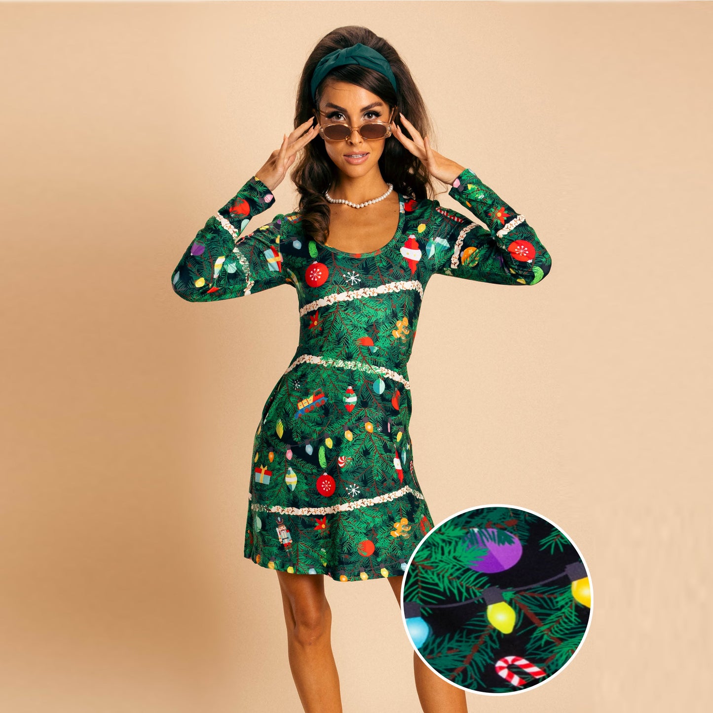 The Christmas Tree Camo | Christmas Tree Print Skater Dress