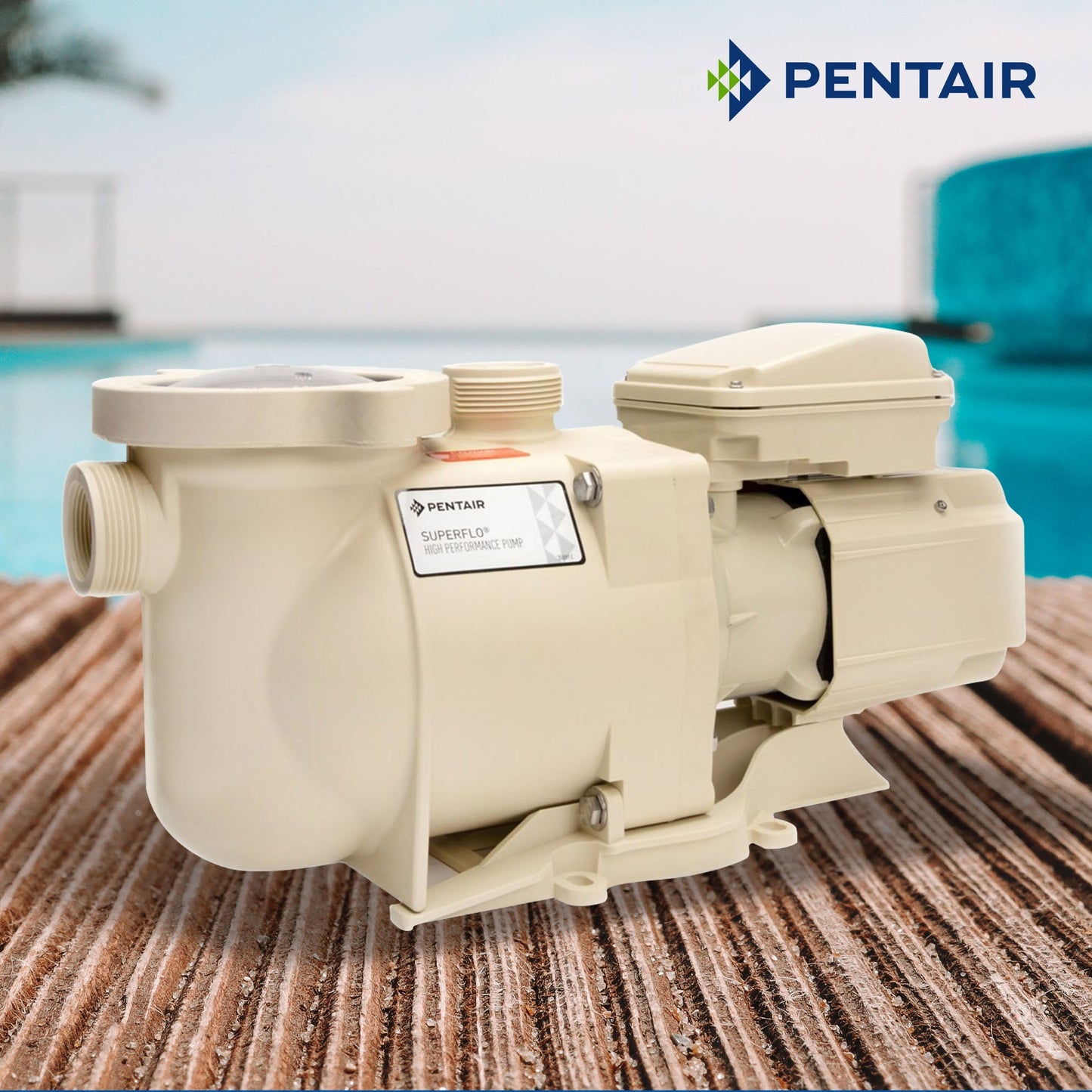 Pentair Stainless Steel Corded Electric SuperFlo High Performance Pump, Beige