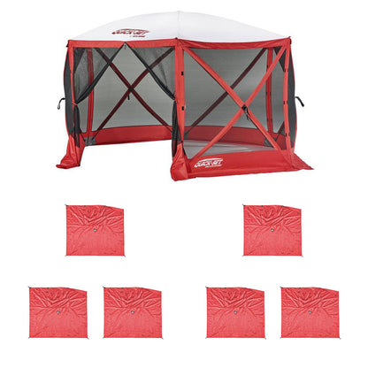 Clam Quick Set Escape Sport Tailgating Shelter Tent + Wind & Sun Panels (6 pack)