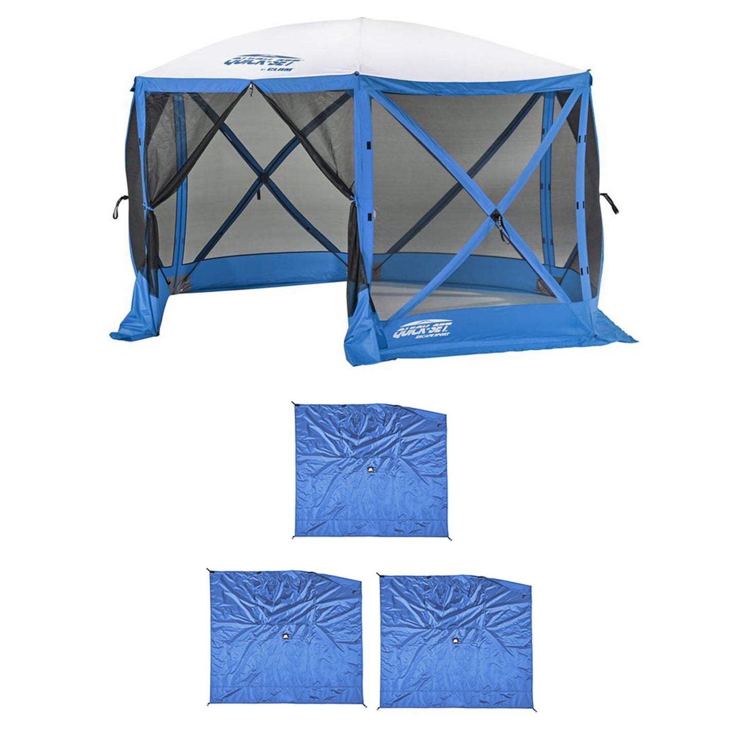 Clam Quick Set Escape Sport Tailgating Shelter Tent + Wind & Sun Panels (3 pack)