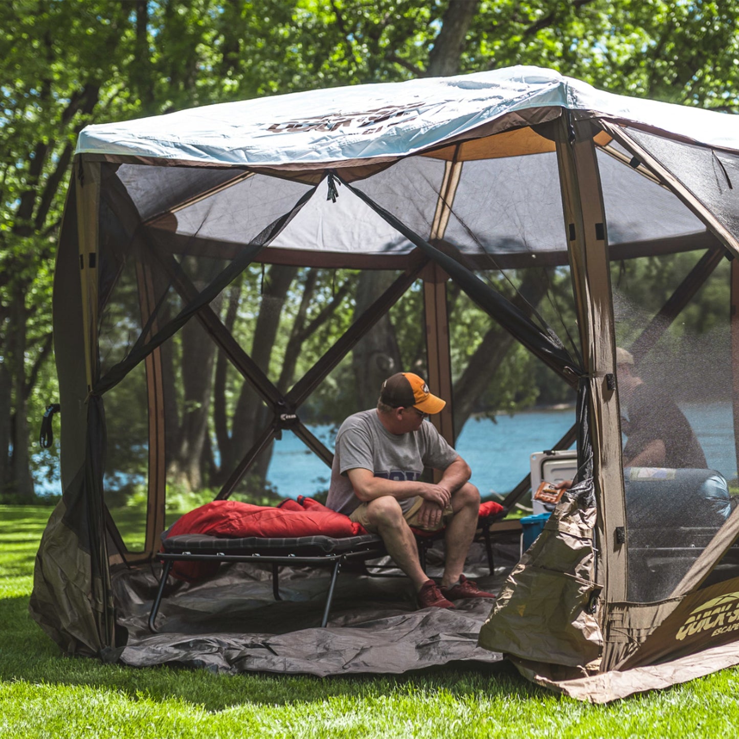 CLAM 140" x 140" Quick-Set Floor Cover Tarp Mat for Escape Shelter, Floor Only