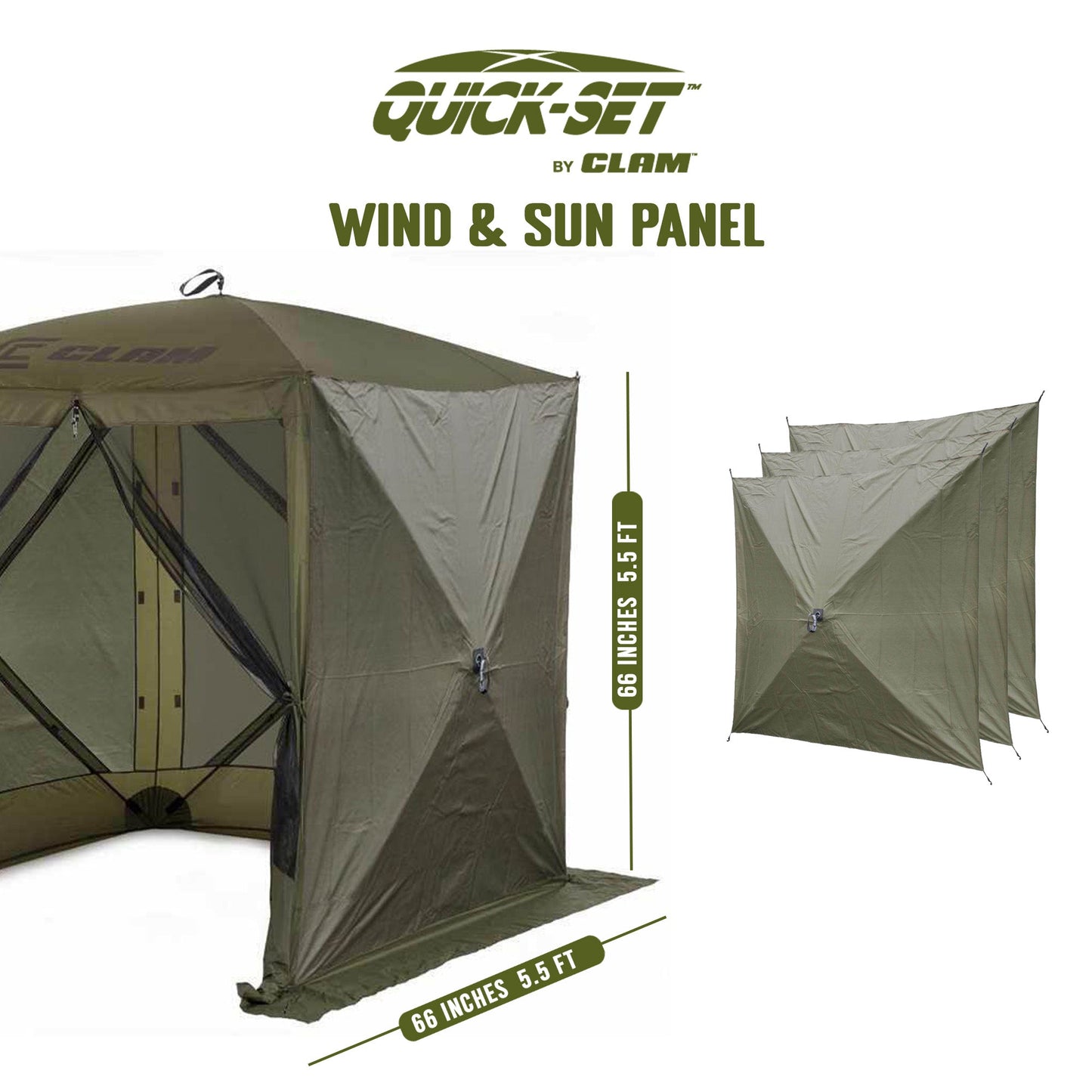 CLAM Quick Set Traveler 6x6Ft Outdoor + Clam Quick Set Screen Hub Tent (3 Pack)