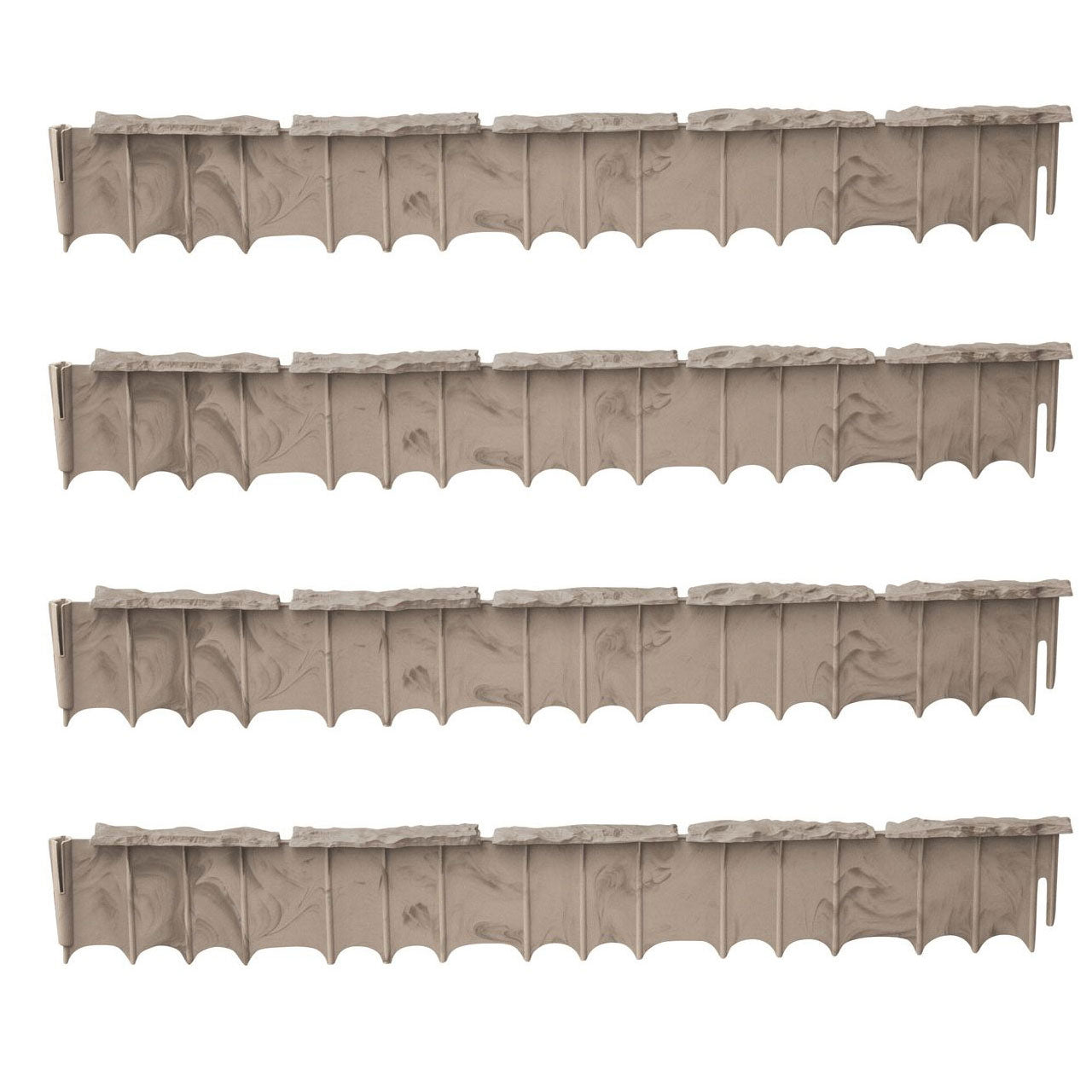 Suncast Quick Edge 35 Inch Single Strip Resin Lawn Edging, Flagstone (4 Pack)