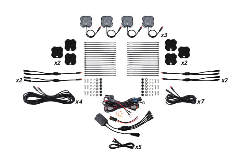 Diode Dynamics RGBW Rock Light Installer Magnet Mount Kit w/Controller (12-pack)