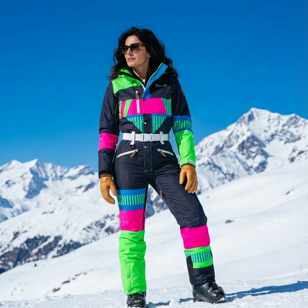 The Steep And Deep | Retro Black Women's One Piece Ski Suit