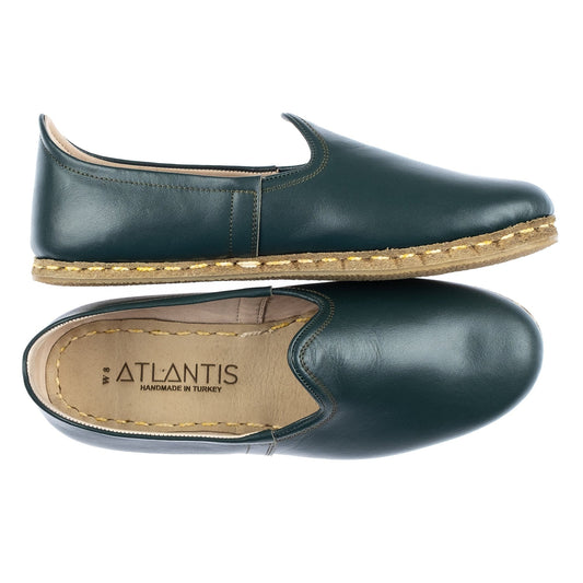 Men's Bottle Green Slip On Shoes