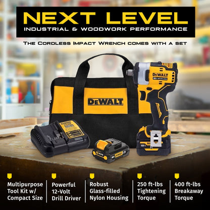 DeWalt XTREME 12V MAX Brushless 1/2" Cordless Impact Wrench Kit with LED Ring