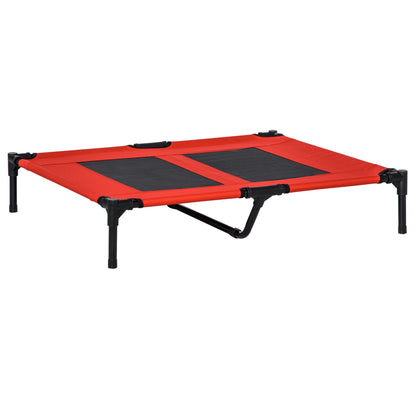 36" x 30" Elevated Cooling Summer Dog Cot Pet Bed With Mesh Ventilation - Red